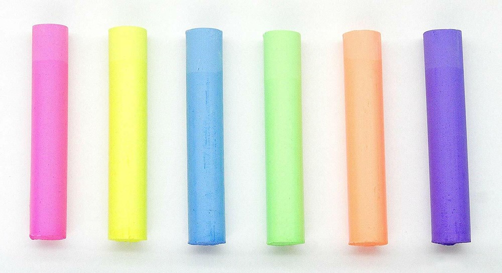 Dustless Fluorescent Chalk 72pcs, 6 Colors