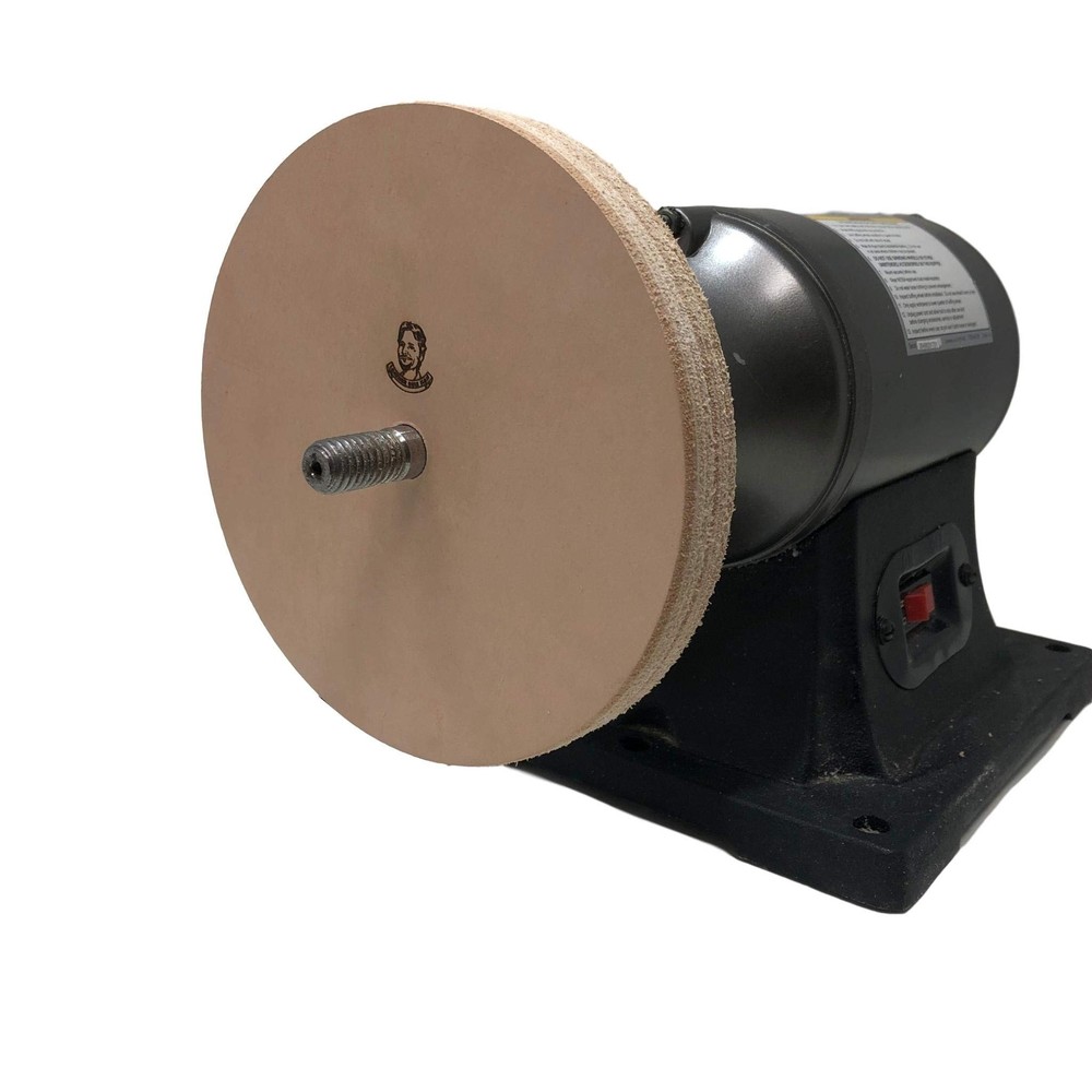 6" (3/4" Width) Leather Honing/Stropping Wheel - Fits 1/2" Arbor - Buffing Co...
