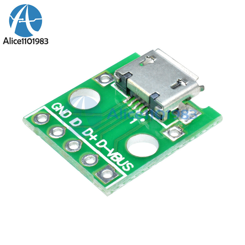 5pcs Female MICRO USB to DIP 5-Pin Pinboard 2.54mm micro USB type