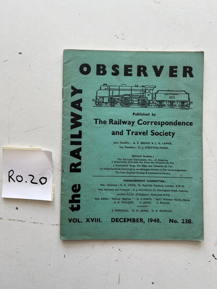 The Railway Observer Magazine X12 Volume 18 1948 Complete