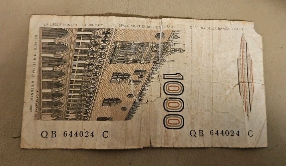1982 Italy 1000 Lire Note