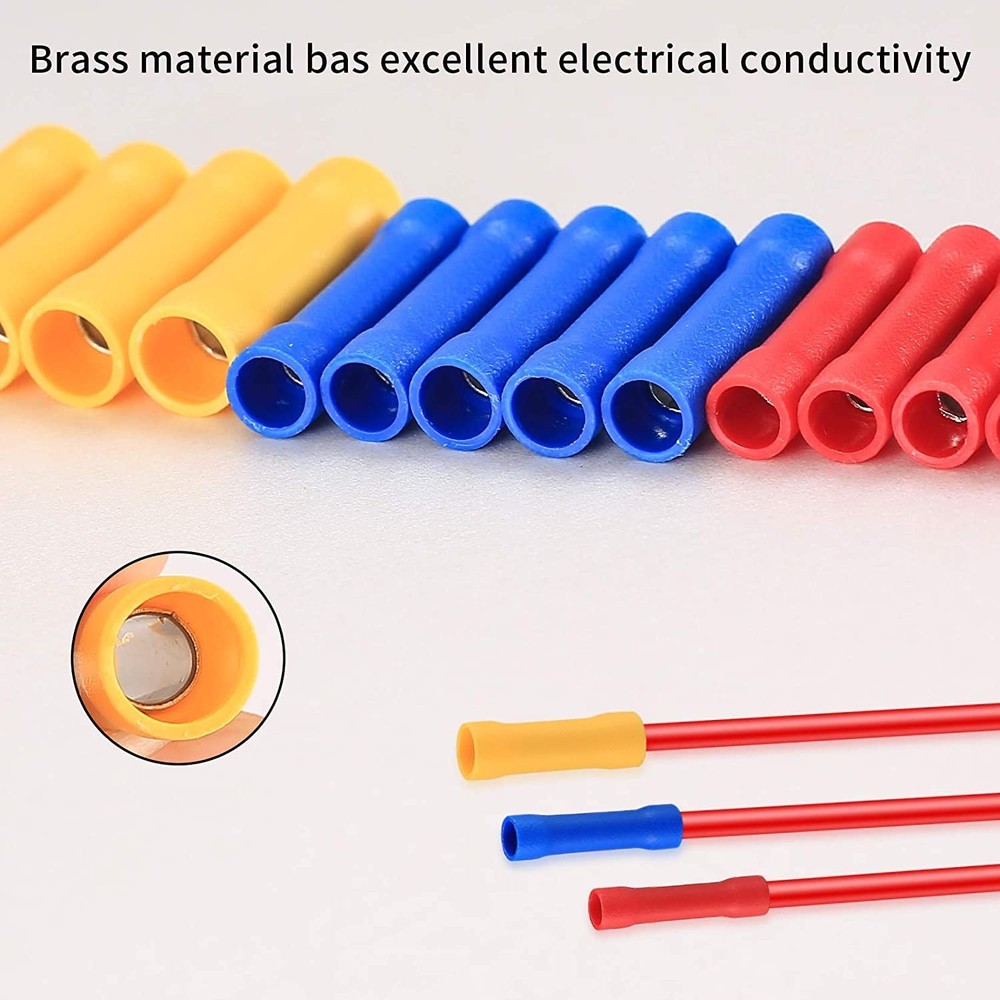 150pc Electrical Butt Connectors Assorted Insulated Wire Terminals