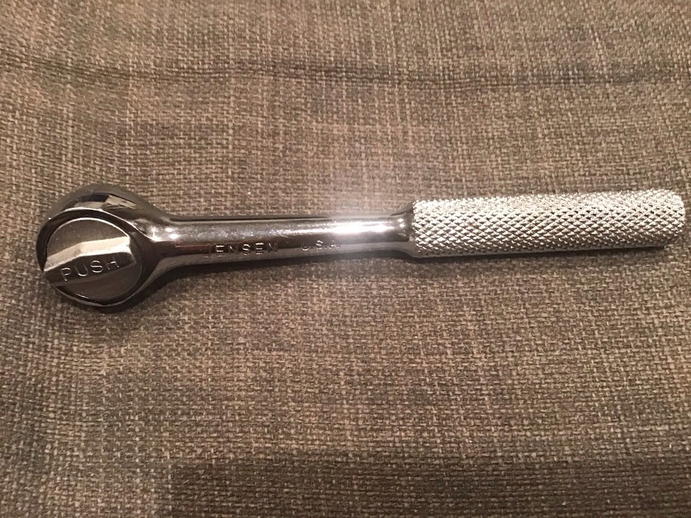 JENSEN TOOLS 1/4" PUSH BUTTON RELEASE ROUND HEAD RATCHET MADE IN USA 5”