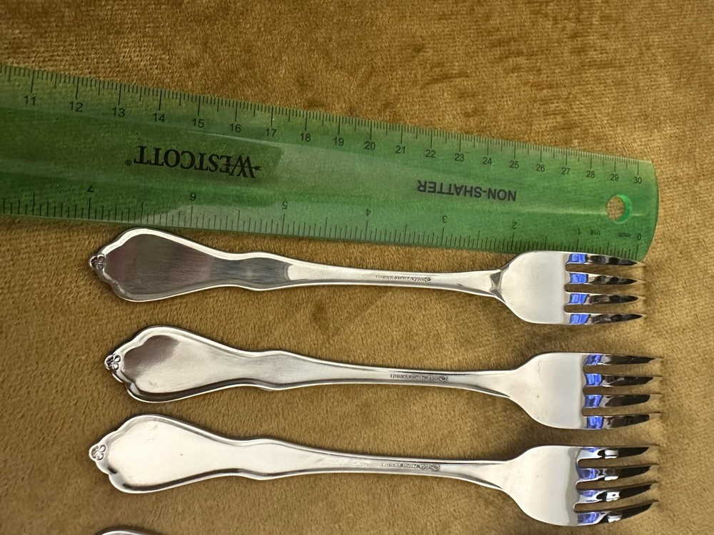 4 Oneida Morning Blossom Pattern Dinner Forks 7 1/4" Stainless **MINT** SHINY