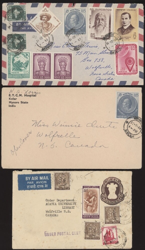 INDIA, 1964-70. Covers (3) - Canada