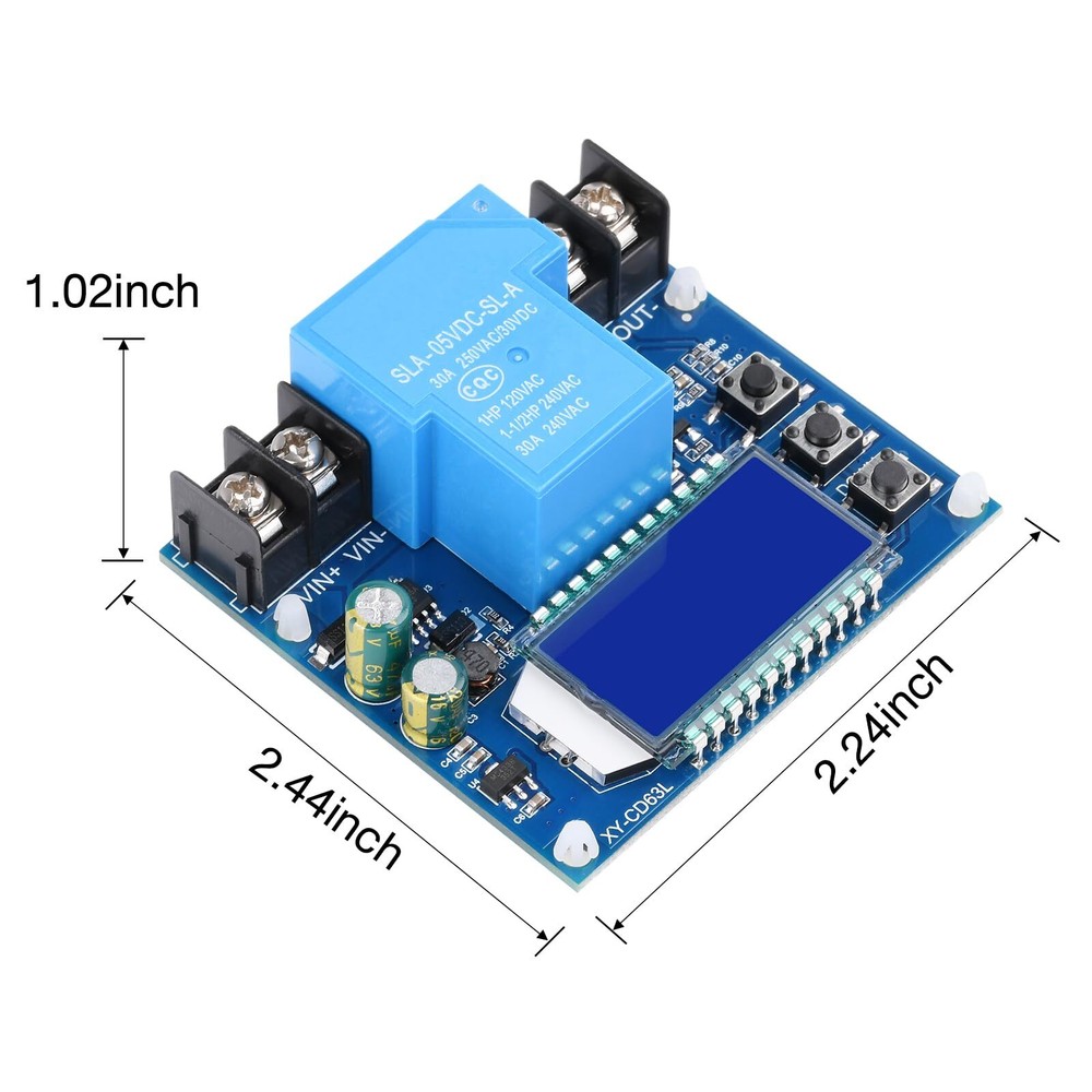 Low Voltage Cutoff Controller DC 6-60V 30A Low Voltage Disconnect Protection ...