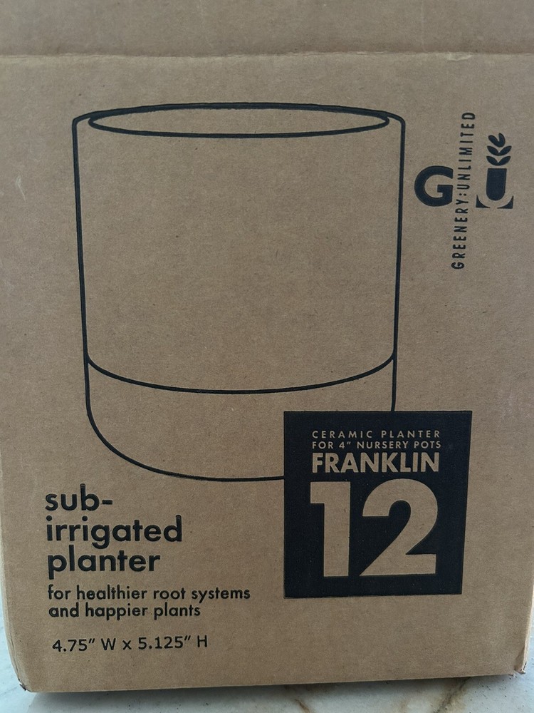 Bottom Self-Watering sub irrigation Ceramic white planter