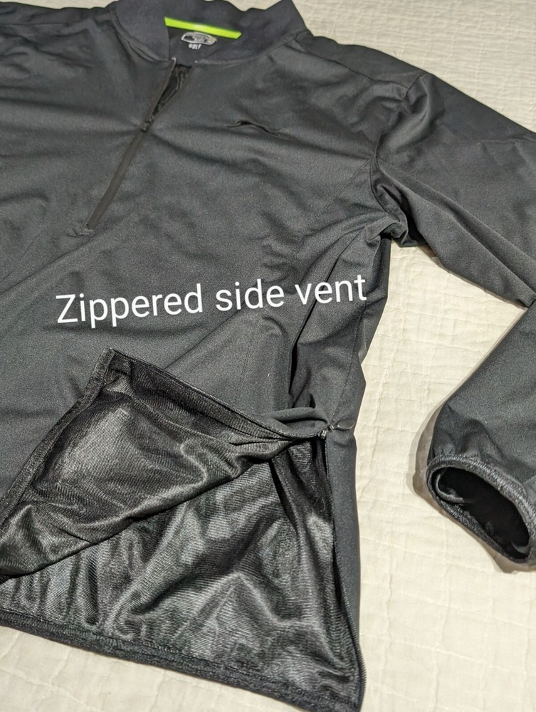 Slazenger Golf Pullover Mens Sz M Medium Vented Lightweight 1/2 Zip Jacket Black