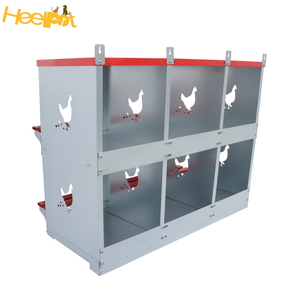 High Quality Materials Chickens Egg Laying Box 6 Compartments Nesting Box