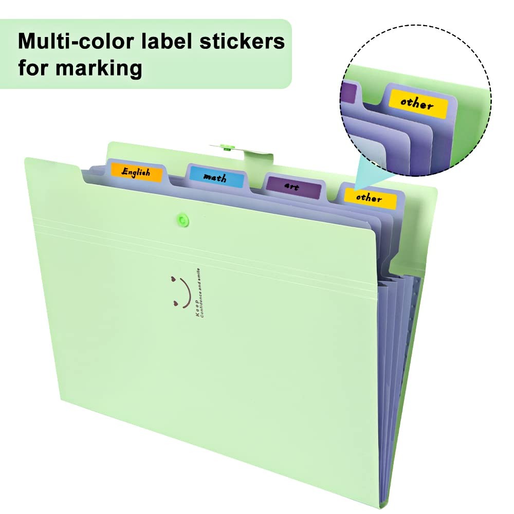 10pcs Expanding File Folders, Folders for Documents, A4 Letter Size Plastic A...