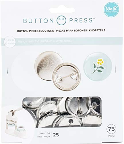Medium Button Press Refill Pack Includes 25 Unique 37mm Button Supplies