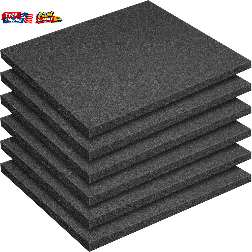 DECOHS 6 PCS Polyurethane Foam Sheet 16x12x1" Foam Inserts for Cases Toolbox