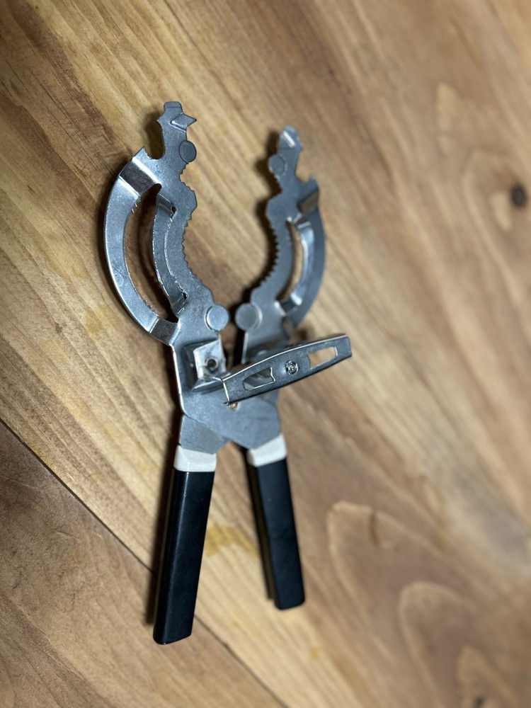 Vintage Hand Held Manual Jar Opener Black Handle
