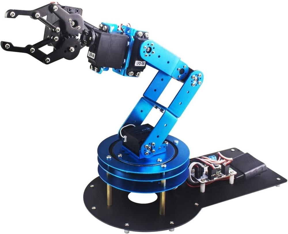 Robotic Arm with 5 Servos and Manual Control for Engineering Education Projects