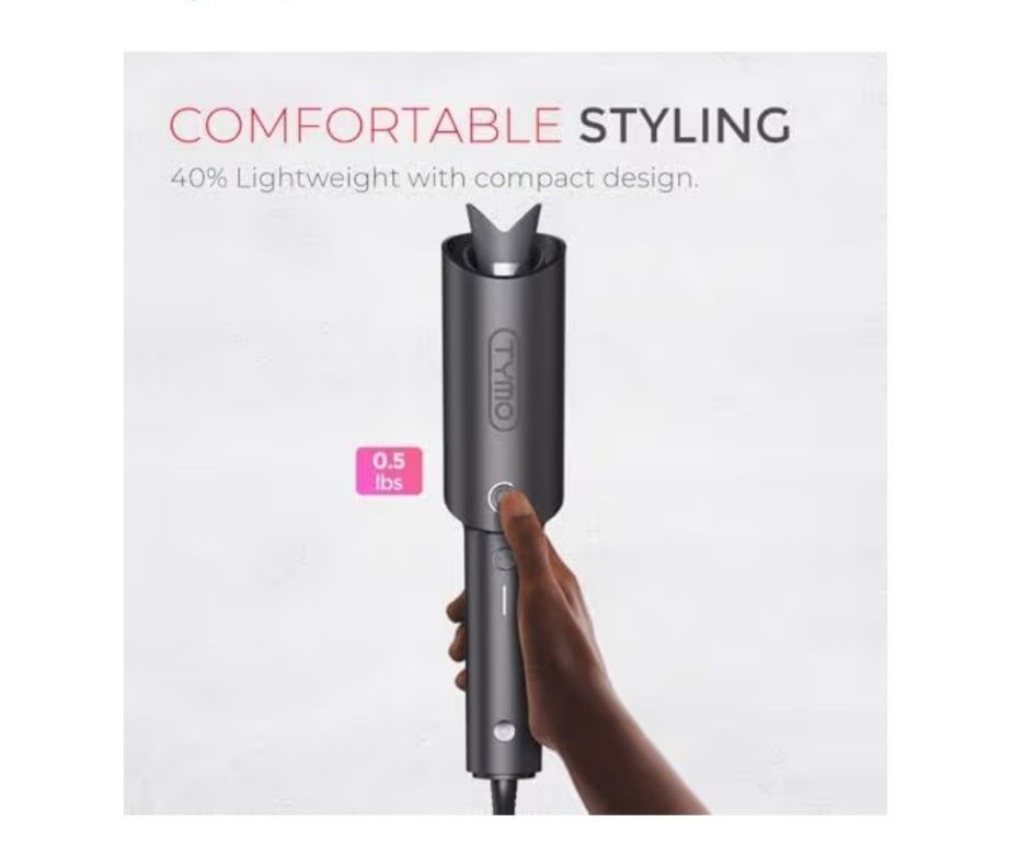 TYMO Automatic Rotating Curling Iron 1.25 "Ceramic Coating Metallic Gray