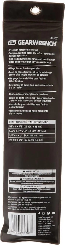 Professional 4 Pc Long Taper Punch Set