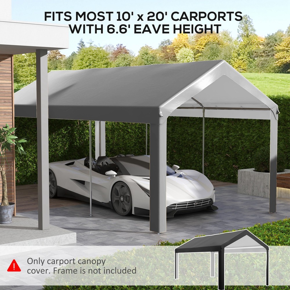 10' x 20' Carport Replacement Top Canopy Cover