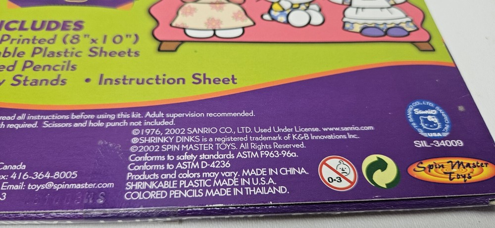 Vintage Shrinky Dinks Hello Kitty Plastic Pattern Sheets ONLY