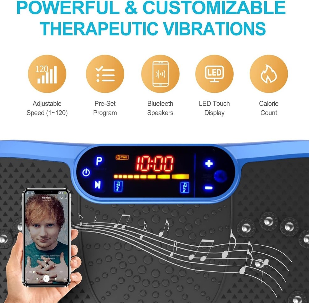 Compact Vibration Plate with Bluetooth & Remote Control - Ideal Fitness Solution