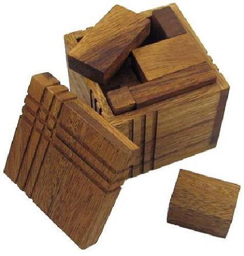Square Packing Challenge - Brain Teaser Wooden Puzzle