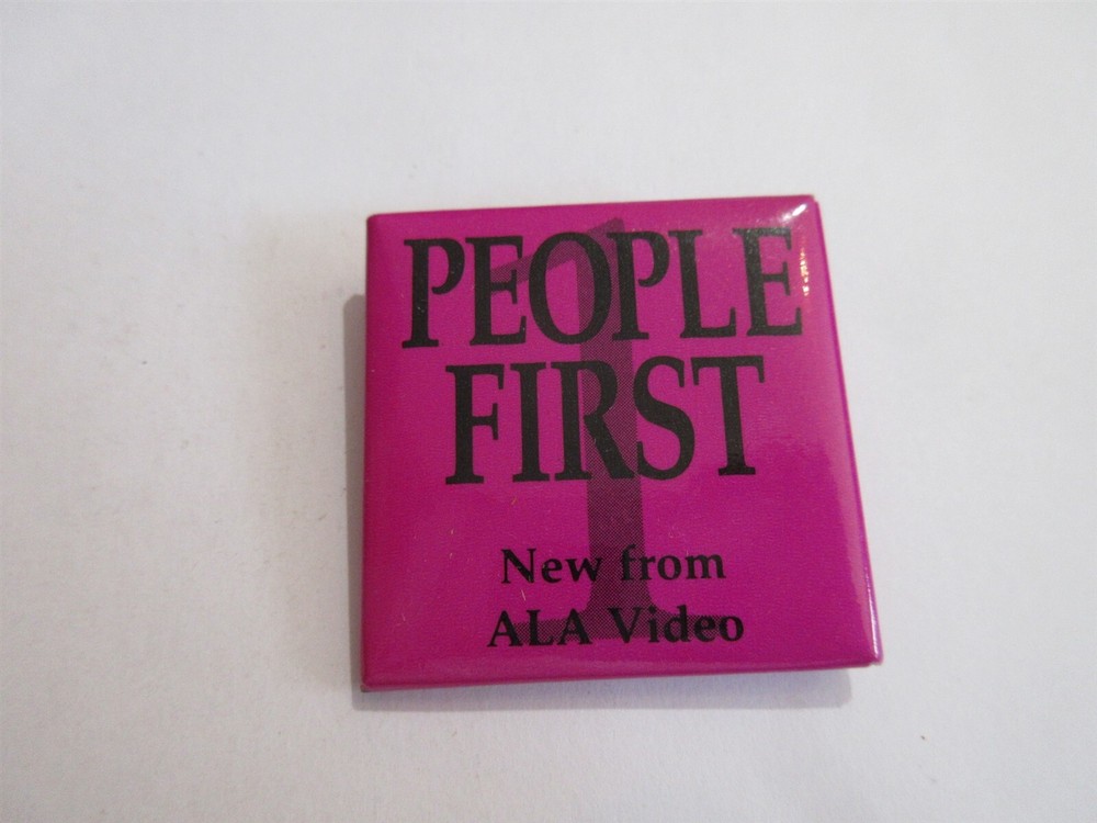 People First - New from ALA Video button vintage 1.5" Pin Pinback Button