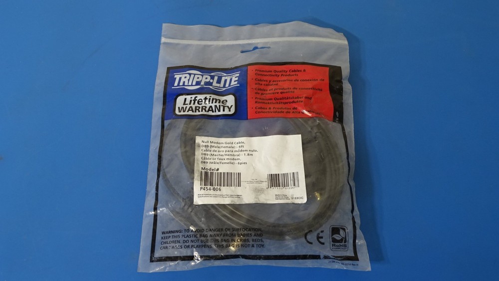 tripp lite null modem gold cable model p454-006