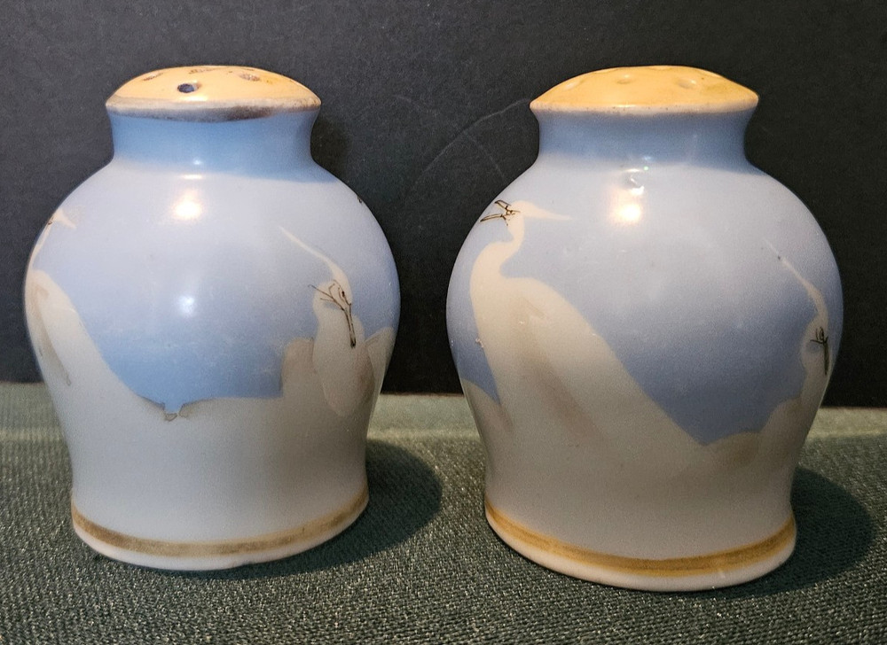 Nippon Crane Pattern Salt and Pepper Shakers - No Corks
