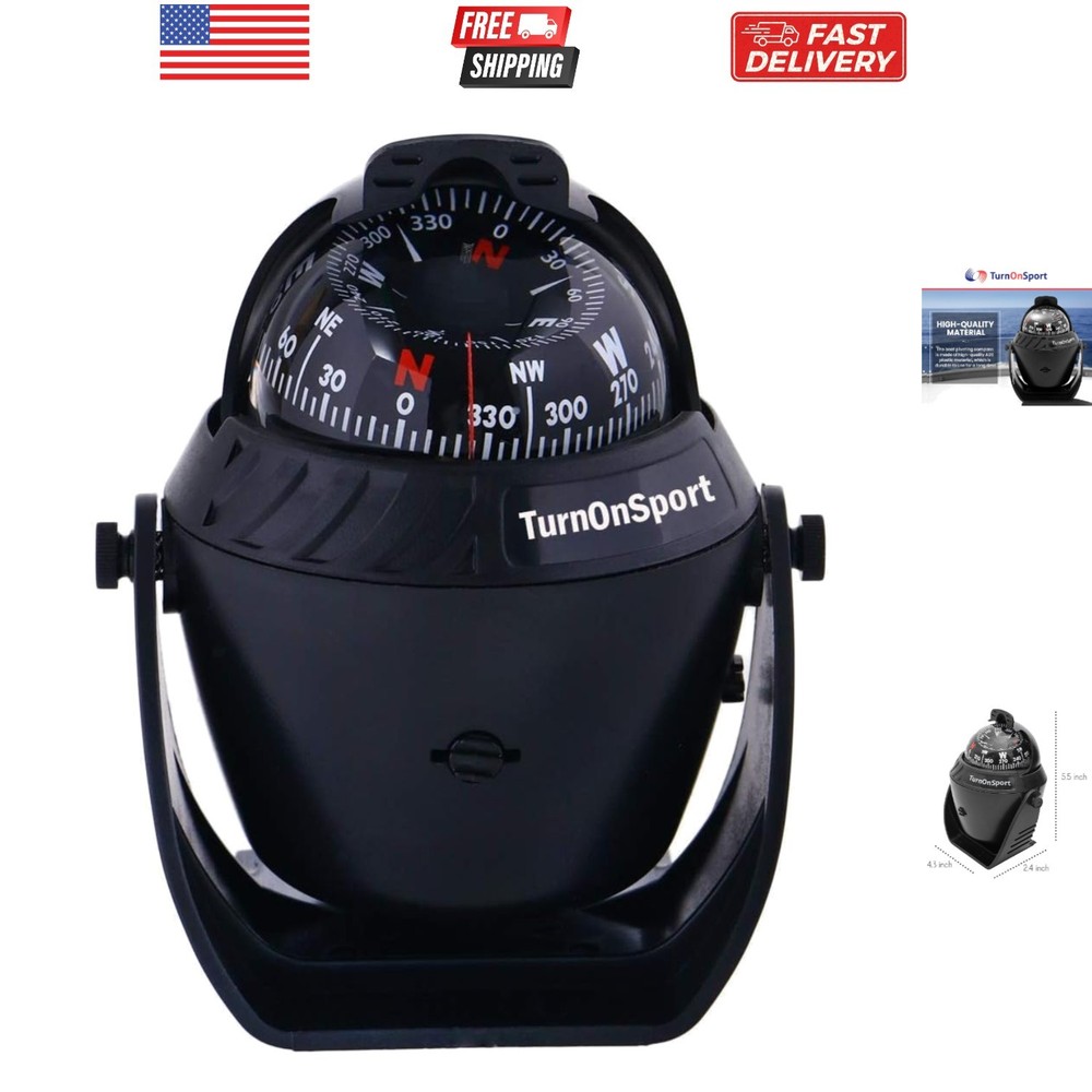 Boat Compass Dash Mount Flush - Boating Compass Dashboard Suction - Navigatio...