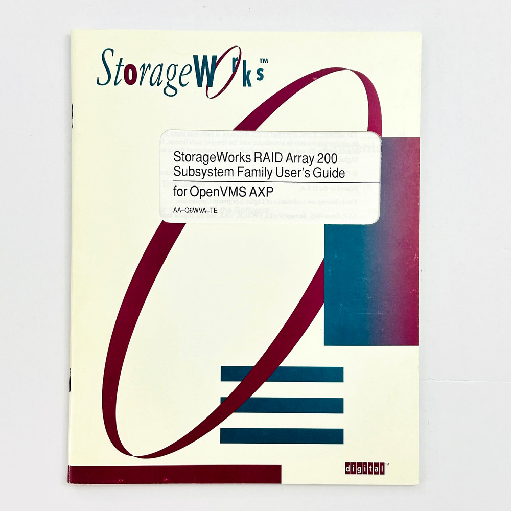 1994 DEC OpenVMS StorageWorks RAID Array 2000 Subsystem User's Guide Manual