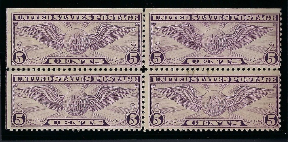 *C12 BLOCK OF 4, NEVER HINGED, SCOTT $70