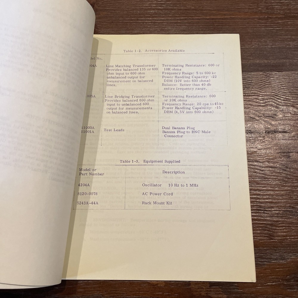 HP 4204A Oscillator Temporary Operating & Service Manual