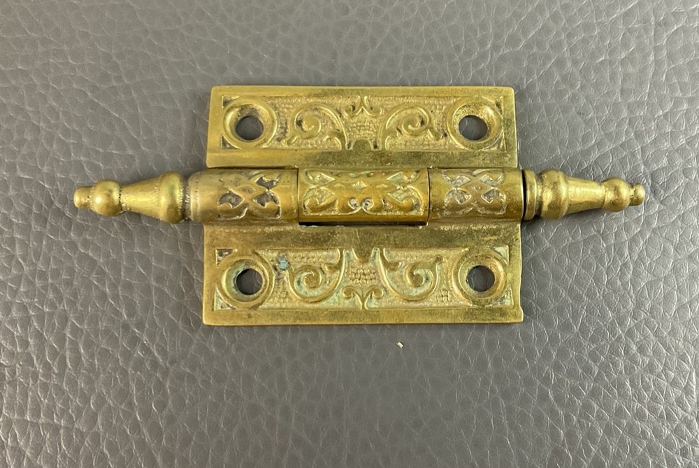 Ornate Brass Hinge approx. 2.5" x 2" victorian style