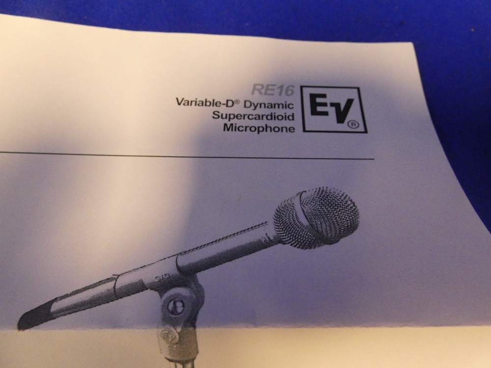 Electro Voice RE16 Variable-D Dynamic Supercardioid Microphone, New-Open Box