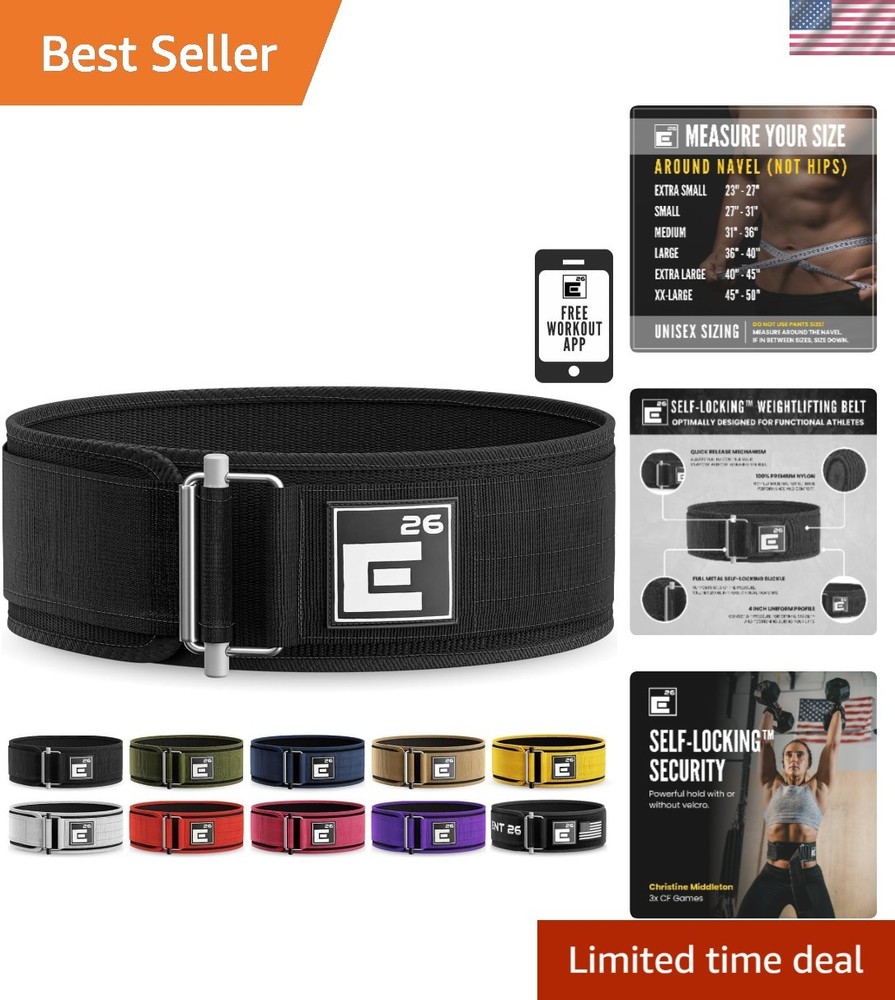 Self-Locking Weight Lifting Belt -  Weightlifting Belt for Serious Functional...