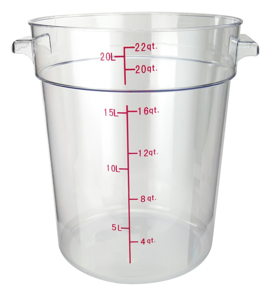 22qt Round Storage Container, Clear, PC (6 Each)