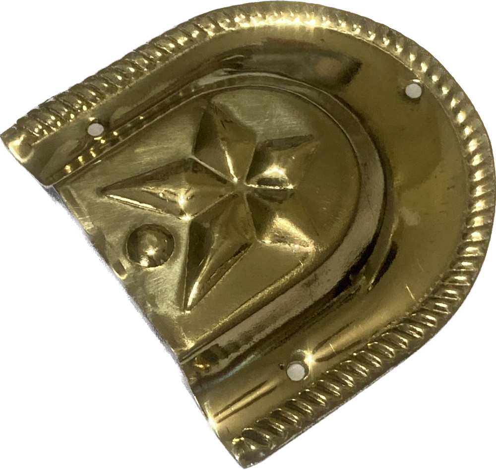 Trunk Handle Loop Star Design For Camel Back Steamer Solid Brass Pair