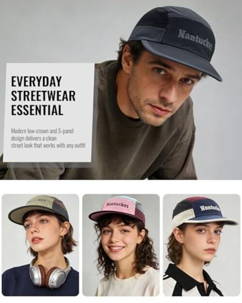 Mesh Baseball Cap for Men, 5 Panel Quick Dry Flat One Size Bs265p01-khakibrown