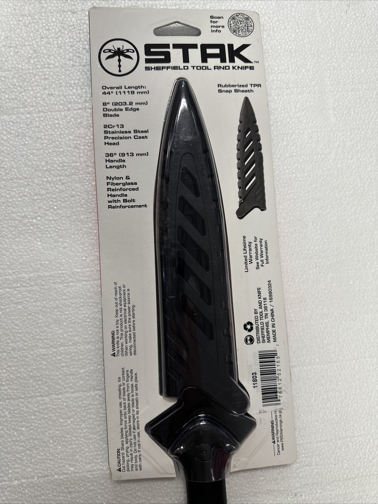 Stak 44" Survival Spear 8" Double Edge Blade 11803