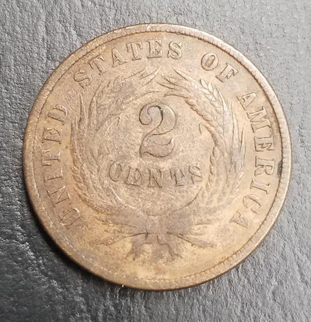 Two Cent Piece | 1868 Copper 2 cent | Early 2 cent Coin (u10321)