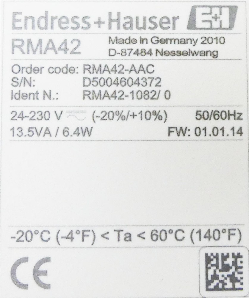 ENDRESS+HAUSER RMA42-AAC process transmitter - unused-