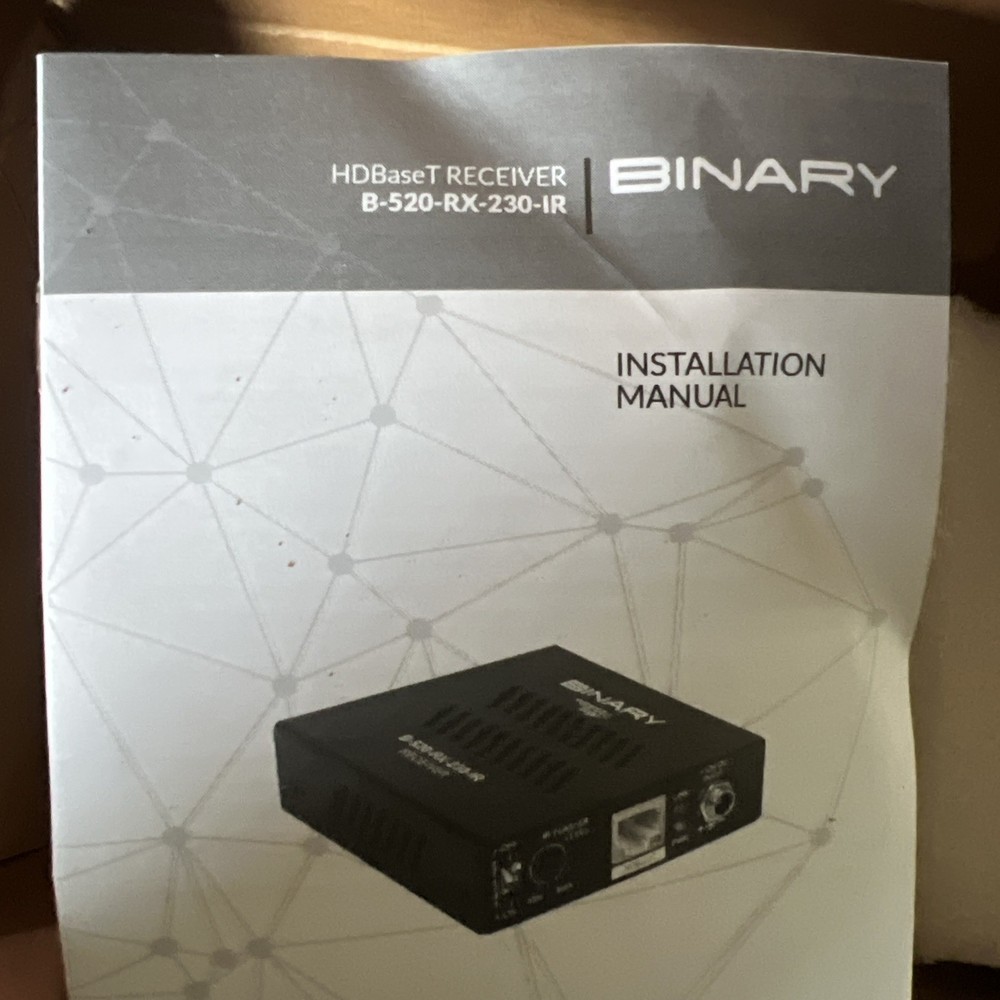 Binary B-520-RX-230-IR HDMI Extender RECEIVER Only