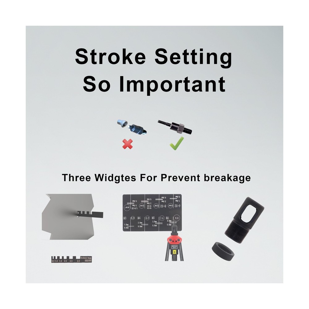 BEETOW Professional Rivet Nut Tool Kit – 16'' Rivnut Gun with 15 SAE &