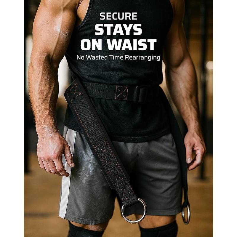 Belt for Belt Squats Rack Attachment & Squat Machine Structured Back Support