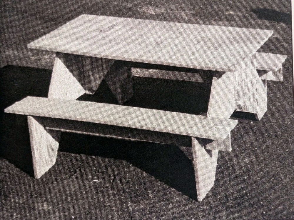 PORTABLE PICNIC TABLE DIY  PLANS BLUELINES LAYOUT GUIDE CAMPING CABINS YARD