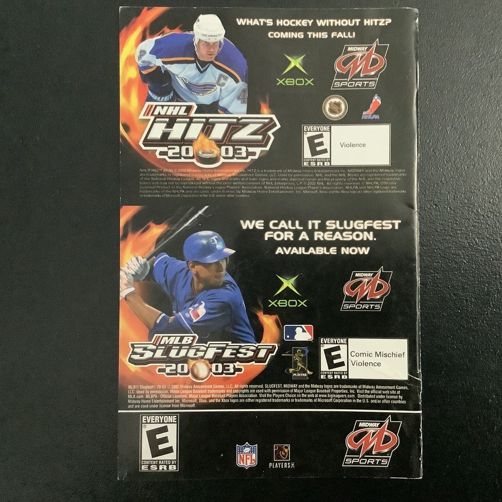 NFL Blitz 2003 Microsoft XBOX Instruction Manual Only