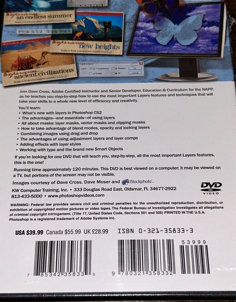 Photoshop CS Photo Retouching Secrets & CS2 Layer Techniques Computer DVD Set