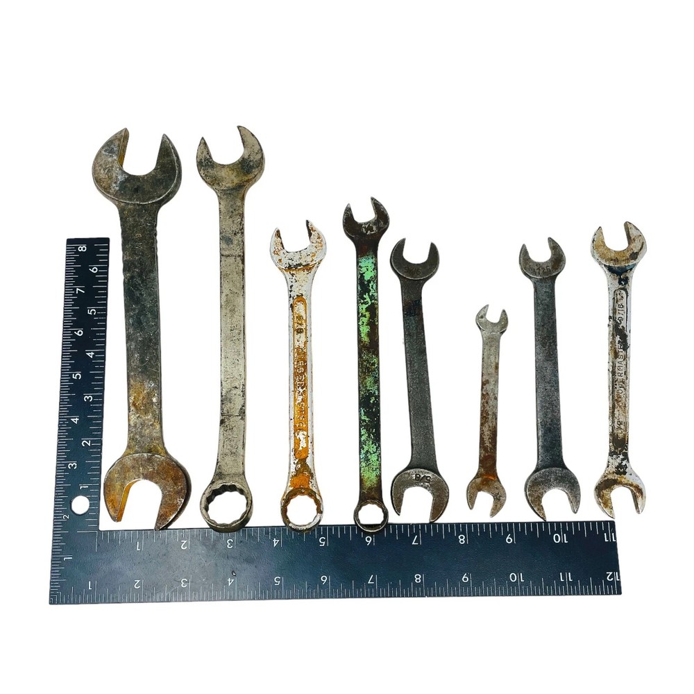 Powermaster 9/16 in and Assorted Combination, Open End Wrench Set, 8 Pcs