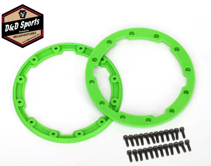 Traxxas 5664 - Beadlock Style Sidewall Protector, Green (2)