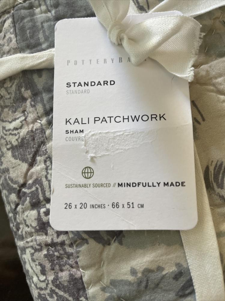 (1) Pottery Barn Kali Damask Patchwork STANDARD Sham - NEW