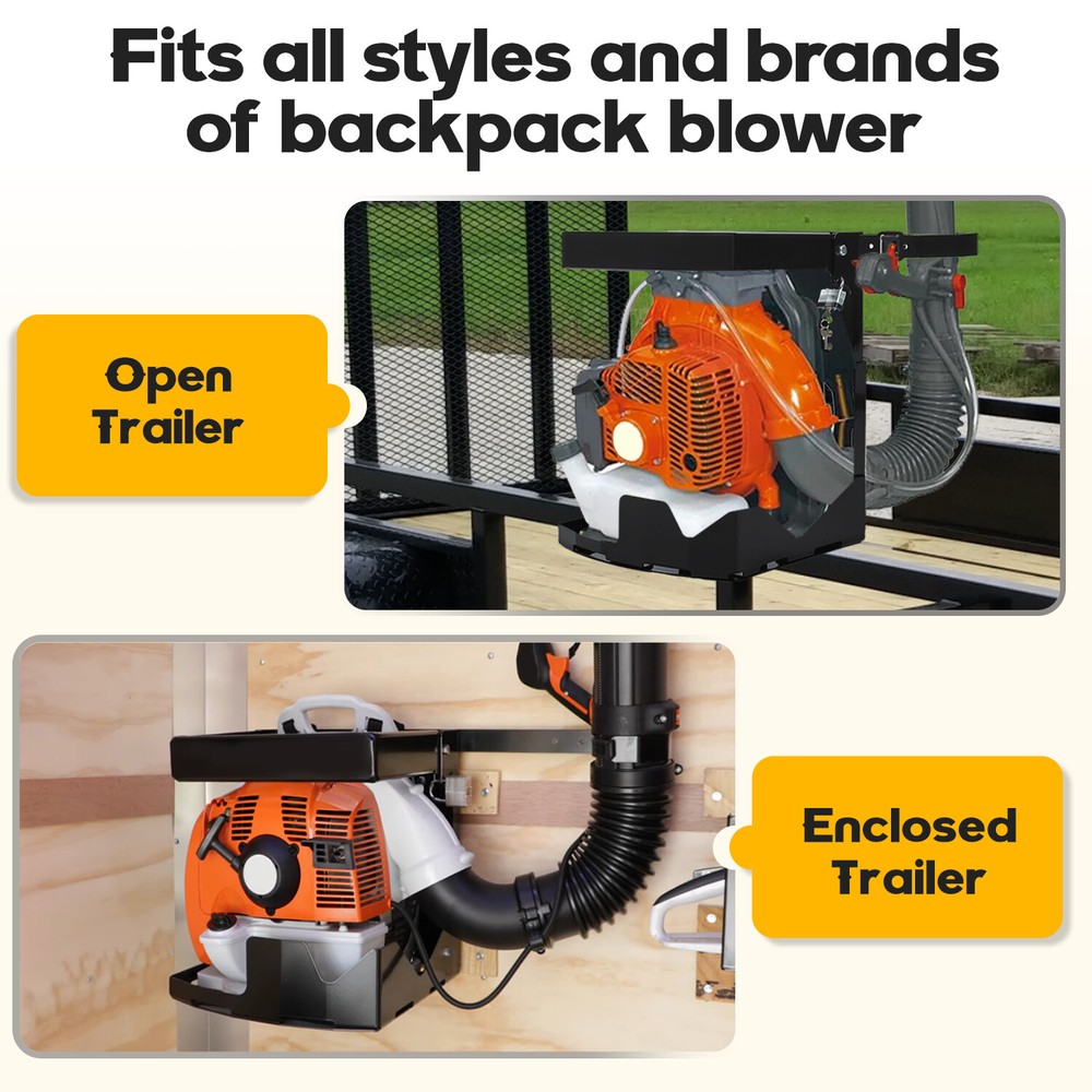 Adjustable Backpack Blower Sprayer Rack For Open & Enclosed Landscape Trailer